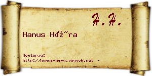 Hanus Héra névjegykártya